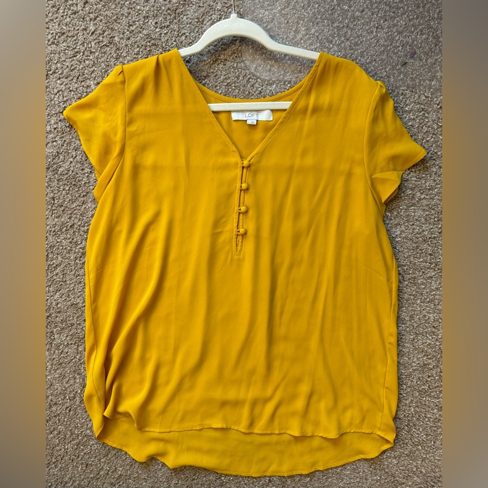 Yellow business casual blouse